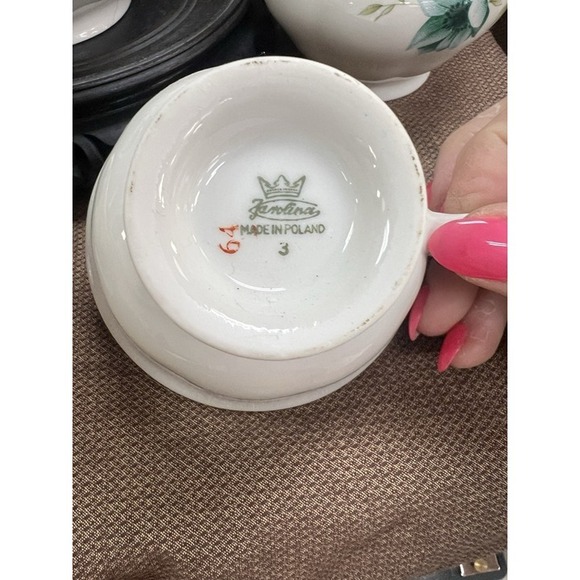 VTG Favolina Wawel Blue Morning Flower Set. 2 Cups, Sugar bowl, Creamer (135) - Picture 11 of 11